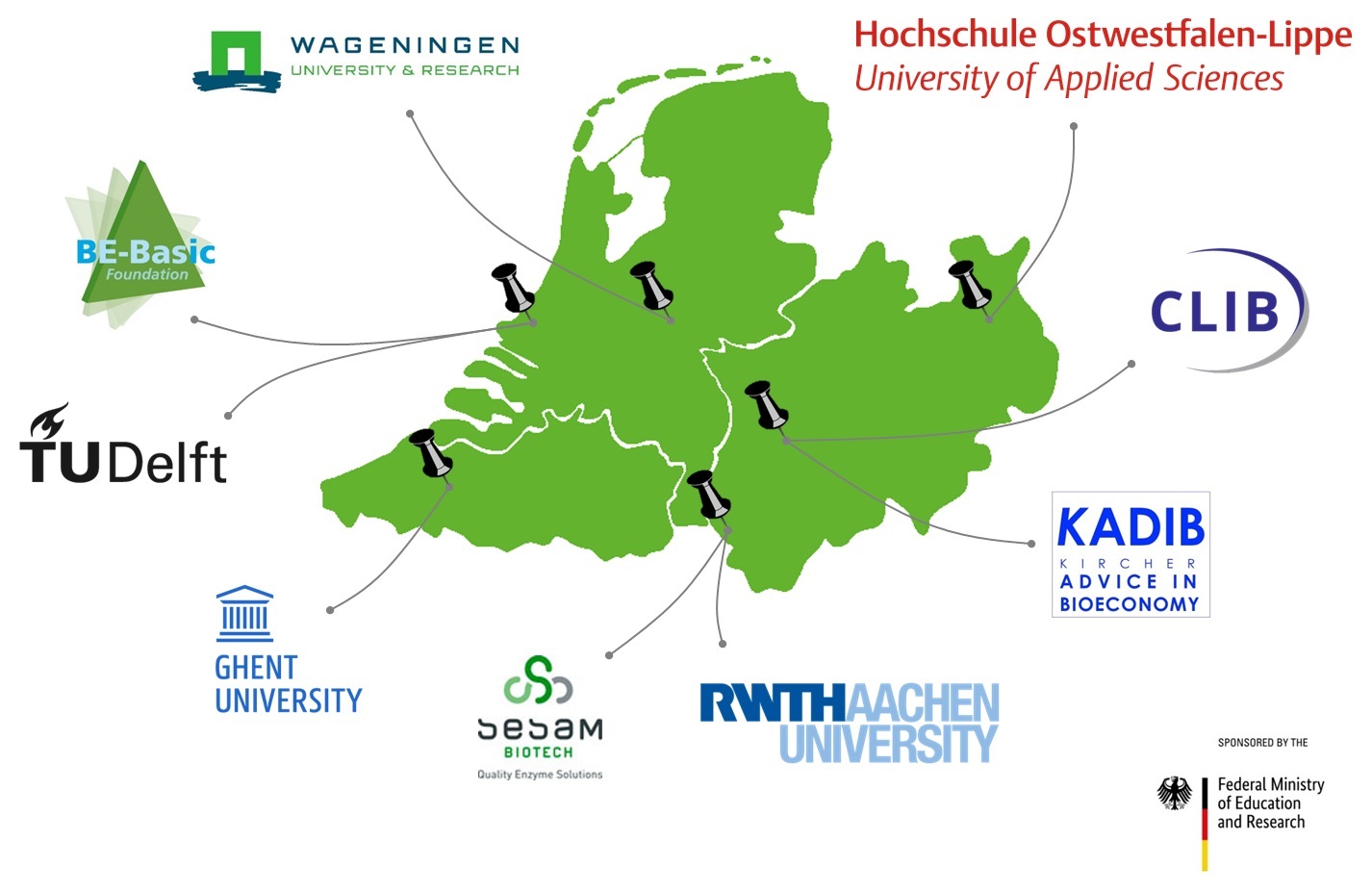 map of BIG-Cluster institutions involved in the MOOC